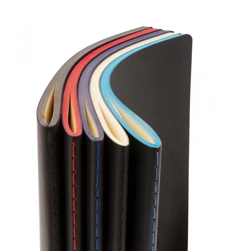 Softcover PU notebook with coloured edge