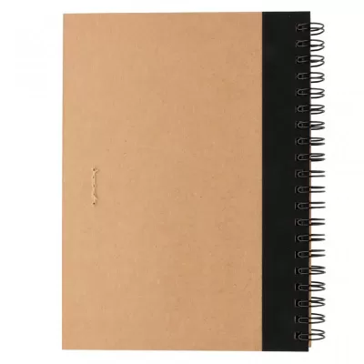 Kraft spiral notebook with pen