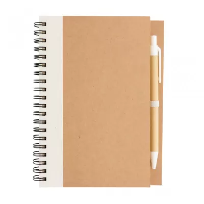 Kraft spiral notebook with pen