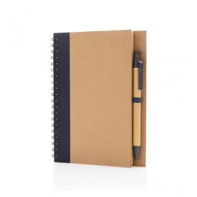 Kraft spiral notebook with pen