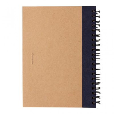 Kraft spiral notebook with pen