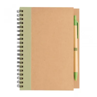 Kraft spiral notebook with pen