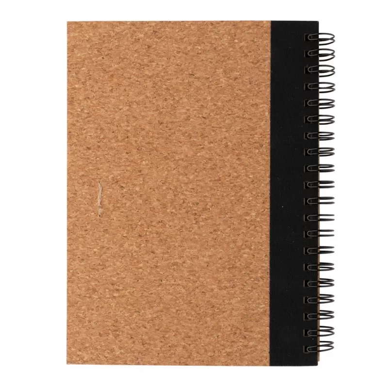 Cork spiral notebook with pen