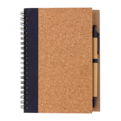 Cork spiral notebook with pen