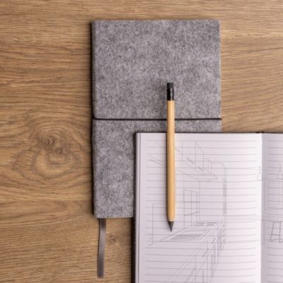 GRS certified recycled felt A5 softcover notebook