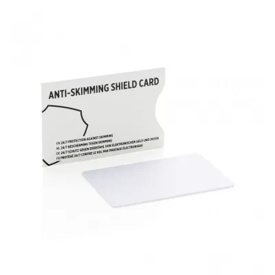 Anti-skimming RFID shield card with active jamming chip