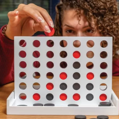 Connect four wooden game