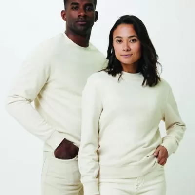 Iqoniq Denali recycled cotton crew neck undyed