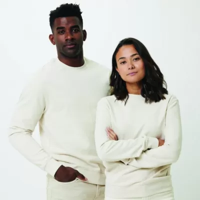 Iqoniq Denali recycled cotton crew neck undyed