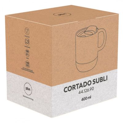 CORTADO SUBLI, keramička šolja za sublimaciju, 400 ml, bela