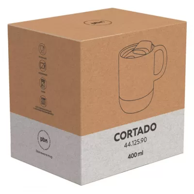 CORTADO, keramička šolja, 400 ml, bela