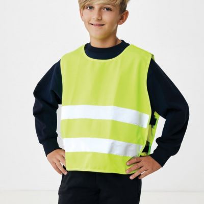 GRS recycled PET high-visibility safety vest 7-12 years