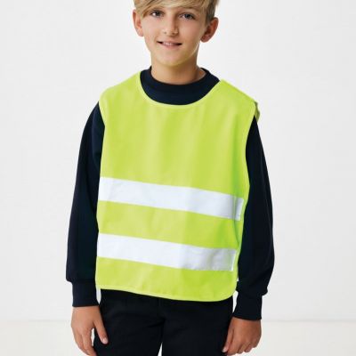 GRS recycled PET high-visibility safety vest 7-12 years