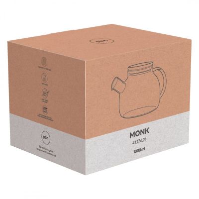 MONK, čajnik, 1000 ml, transparentni