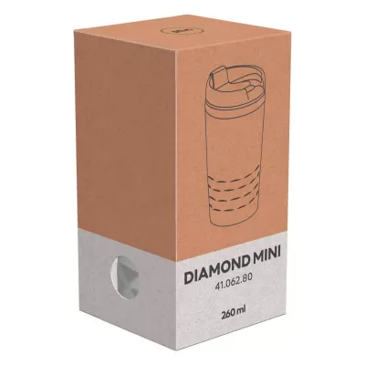 DIAMOND MINI, čaša za poneti, 260 ml, srebrna