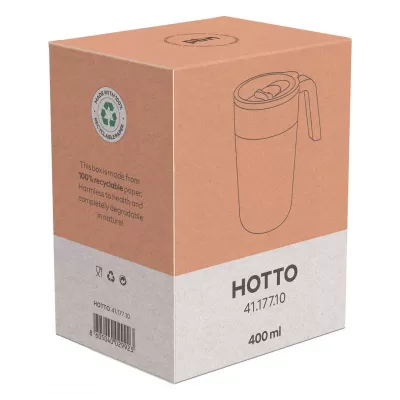 HOTTO, čaša za poneti, 400 ml, crna