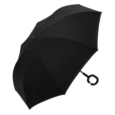 PAMPAS, kišobran sa dva lica i ručnim otvaranjem, crni