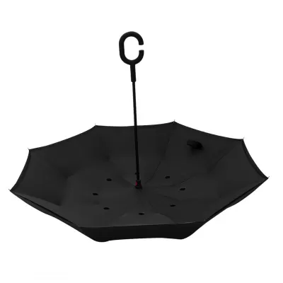 PAMPAS, kišobran sa dva lica i ručnim otvaranjem, crni