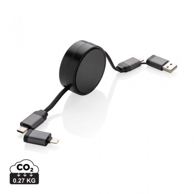 Terra RCS recycled aluminium retractable 6 in 1 60W cable
