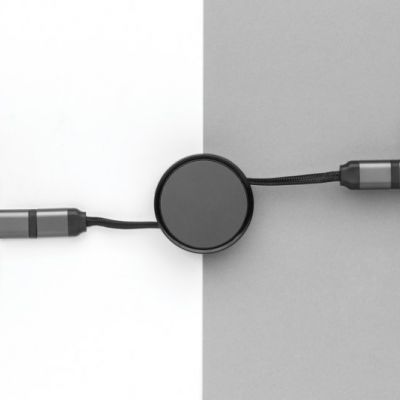 Terra RCS recycled aluminium retractable 6 in 1 45W cable