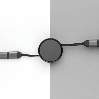 Terra RCS recycled aluminium retractable 6 in 1 60W cable