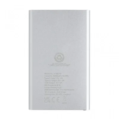 RCS recycled plastic/aluminium 4000mah powerbank with type C