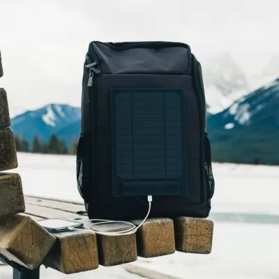 Pedro AWARE™ RPET deluxe backpack with 5W solar panel