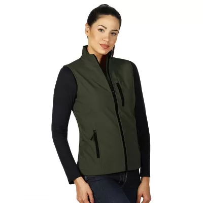 SKIPPER VEST WOMEN, ženski softshell prsluk, maslinasti