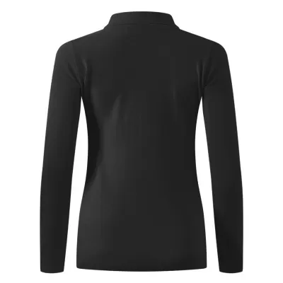 LINDA, ženska pamučna polo majica dugih rukava, 200 g/m2, tamno siva