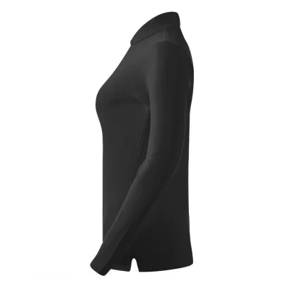 LINDA, ženska pamučna polo majica dugih rukava, 200 g/m2, tamno siva