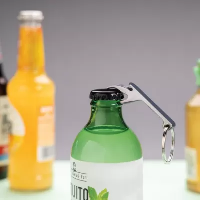 RCS recycled zinc alloy bottle opener keychain