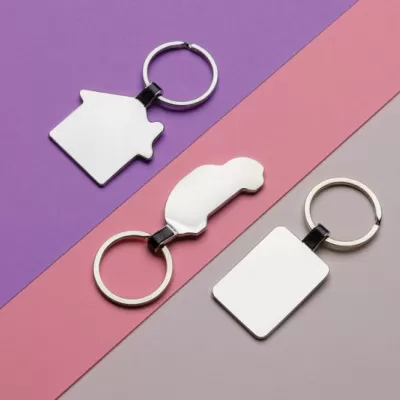 RCS recycled zinc alloy house keyring