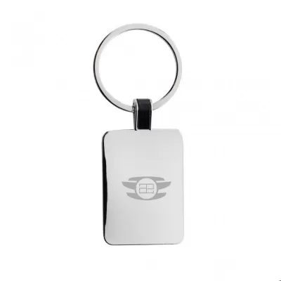 RCS recycled zinc alloy rectangle keyring