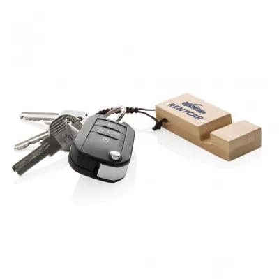 Standkey bamboo keychain phone stand