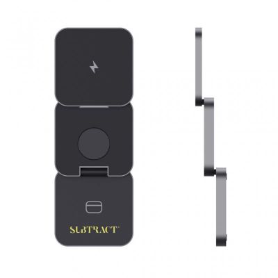 Terra RCS recycled aluminium foldable 3 in 1 15W charger