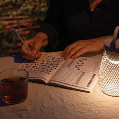 Aurora RCS recycled plastic USB re-chargeable table lamp