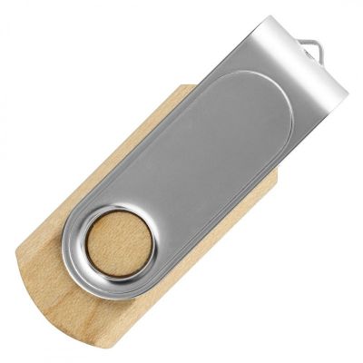 SMART WOOD, usb flash memorija, mat metalna, 128GB