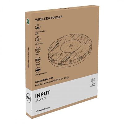 INPUT, bežični punjač, 15w, bež