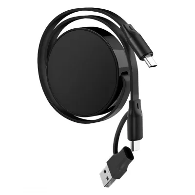 FURIO 2IN1, usb type-c kabl za punjenje i prenos podataka, 2 u 1, 240w, crni