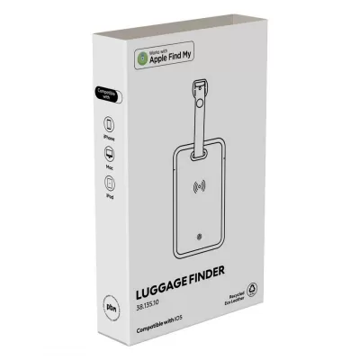 LUGGAGE FINDER, identifikaciona kartica za putnu torbu sa funkcijom lociranja, crni