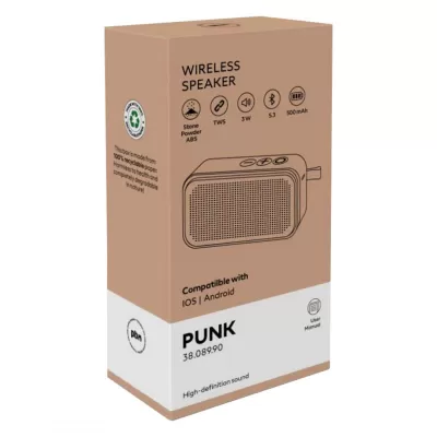PUNK, bežični zvučnik, 3w, beli