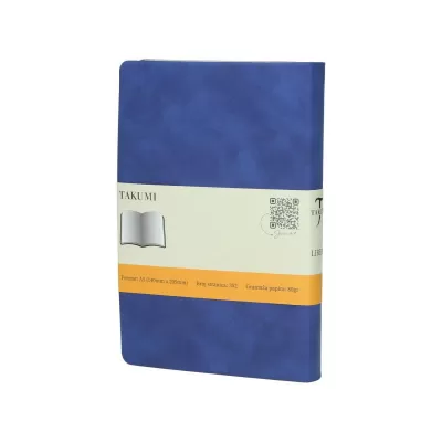 LIBERO, Notes A5 formata, listovi na tačkice, 176 listova u bloku sa plišanom koricom, plava 
