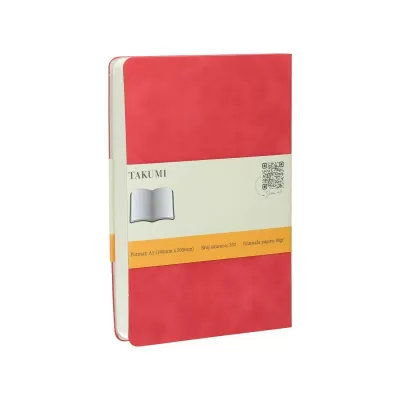 LIBERO, Notes A5 formata, listovi na tačkice, 176 listova u bloku sa plišanom koricom, crvena 