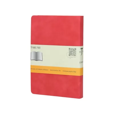 LIBERO, Notes A5 formata, listovi na tačkice, 176 listova u bloku sa plišanom koricom, crvena 