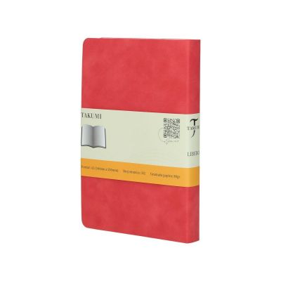 LIBERO, Notes A5 formata, listovi na tačkice, 176 listova u bloku sa plišanom koricom, crvena 