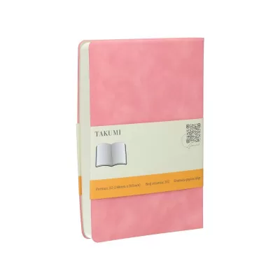 LIBERO, Notes A5 formata, listovi na tačkice, 176 listova u bloku sa plišanom koricom, pink
