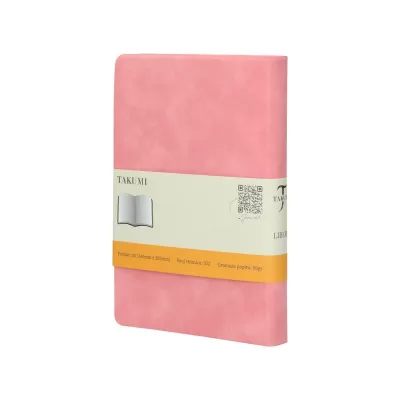 LIBERO, Notes A5 formata, listovi na tačkice, 176 listova u bloku sa plišanom koricom, pink