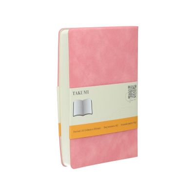 LIBERO, Notes A5 formata, listovi na tačkice, 176 listova u bloku sa plišanom koricom, pink