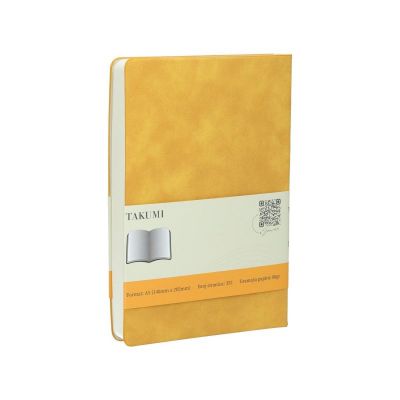 LIBERO, Notes A5 formata, listovi na tačkice, 176 listova u bloku sa plišanom koricom, žuta