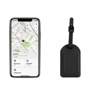 Globefind RCSrPolyester luggage tag with worldwide locating